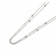 Double row silver chain necklace with close set cubics zirconia 