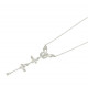 Silver butterfly Tie necklace with its long pendant and cubics zirconia sets on the wings by Elsa Lee Paris