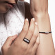 Bague noire et blanche en argent de la collection Black and White par Elsa Lee Paris 