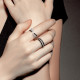 Silver Black and white cross ring by Elsa Lee Paris 
