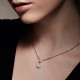 Collier double pendentif rond en argent serti clos collection Versailles par Elsa Lee