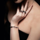 Bracelet Tresse noir et blanc en argent par Elsa Lee Paris 