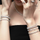 Bracelet tour de poignet argent pierre taille émeraude par Elsa Lee Paris 