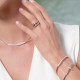 Elsa Lee Paris rigid sterling silver necklace - pink rhodium-plating rigid necklace with 73 clear Cubic Zirconia