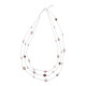 Collier 3 rangs perles roses poudrés et mauves en argent par Elsa Lee - Collier perles roses 3 rangs argent