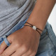 Black cord bracelet with silver locket love 
