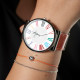 Thin orange watch with roman numerals stainless steel Elsa Lee 