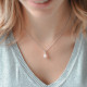 Soft pink pearl necklace in 925 silver by Elsa Lee Paris. Fall for this elegant and classic design