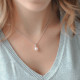 Soft pink pearl necklace in 925 silver by Elsa Lee Paris. Fall for this elegant and classic design