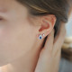 Boucles d'oreilles Saphire marine en argent, modèle puce et taille poire