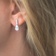 Boucles d'oreilles pendantes Elsa Lee Paris, collection tradition, en argent 925, oxydes de Zirconium tailles poires