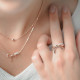 Silver Rose Gold Bow necklace with its double row and close set cubic zirconia by Elsa Lee Paris 