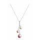 Collier Elsa Lee Paris, collection La Vie en Rose, en argent massif, oxydes de Zirconium et perles roses