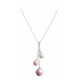 Elsa Lee Paris sterling silver necklace with dangling pink pearls and pink Cubic Zirconia, from Life in Pink collection