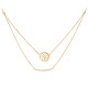 Collier double chaine médaillon Arbre de Vie plaqué or jaune, argent 925