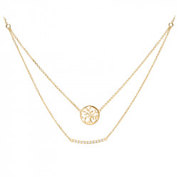 Golden Tree of Life double chain Necklace in silver by Elsa Lee Paris