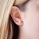 Boucles d'oreilles ear jacket perle blanches et pierres noires