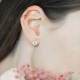Boucles d'oreilles puces Elsa Lee Paris, collection Tradition, en argent et oxydes de Zirconium taille brillant sertis griffe