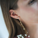 Golden laurel leaves earrings in gilded 925 silver by Elsa Lee Paris 