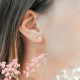 Boucles d'oreilles Elsa Lee Paris, collection Tradition, en argent et oxydes de Zirconium forme coeur sertis griffe