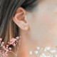 Boucles d'oreilles Elsa Lee Paris, collection Tradition, en argent et oxydes de Zirconium forme coeur sertis griffe