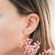 Boucles d'oreilles Solo Coeur rose en zirconium
