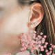 Boucles d'oreilles Elsa Lee Paris, collection Tradition, en argent et oxydes de Zirconium forme coeur sertis griffe