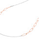Thin chain necklace in silver and hammered rose gold silver loop by Elsa Lee Paris 