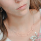 Silver necklace with rose gold silver link with hammered effect by Elsa Lee Paris 