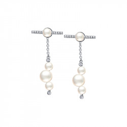 Boucles d'oreilles ear jacket en argent, collection Pureté