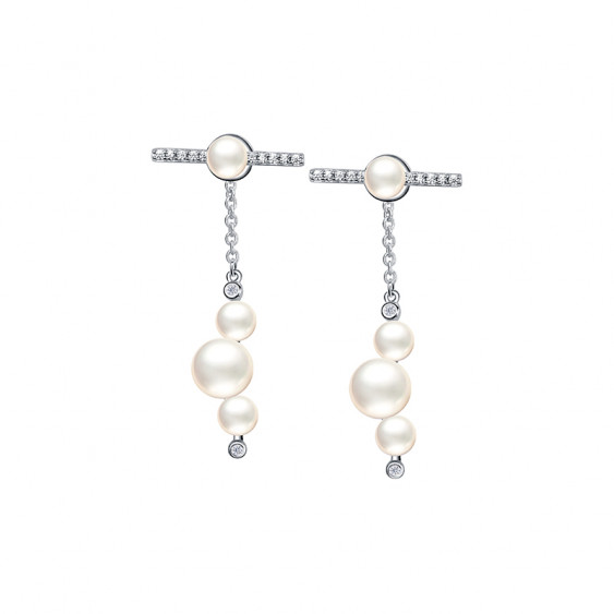 Boucles d'oreilles ear jacket en argent, collection Pureté