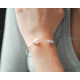 Bracelet jonc perle rose et argent 925, poétique et plein de douceur par Elsa Lee Paris