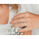 Elsa Lee Paris sterling silver wedding ring for women, close set Cubic Zirconia