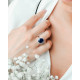 Oval cut sapphire blue ring in 925 silver traditional design by Elsa Lee Paris 