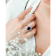 Oval cut sapphire blue ring in 925 silver traditional design by Elsa Lee Paris 