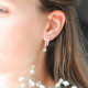Boucles d'oreilles pendantes Elsa Lee Paris, en argent 925, oxydes de Zirconium différentes formes