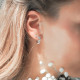 Boucles d'oreilles Elsa Lee Paris, style créoles en argent 925, pavées sur le devant de 5 oxydes de Zirconium chacune