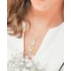 Collier collection Tradition Elsa Lee, chaîne en argent 925, troix oxydes de Zirconium blancs sur le pendentif