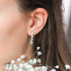 Boucles d'oreilles pendantes Elsa Lee Paris, en argent 925, oxydes de Zirconium différentes formes
