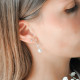 Boucles d'oreilles Elsa Lee Paris en argent 925, avec perles blanches, oxydes de Zirconium et fermeture brisure.