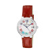 Montre femme rouge cadran argenté chiffres romains par Elsa Lee