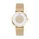 Gold coloured watch with its milanese mesh bracelet and white dial. Comes with a free leather bracelet for you to change