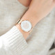 Montre cadran blanc bracelet rose gold en maille milanaise interchangeable, bracelet cuir offert 