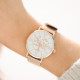 Tree of Life watch in Rose gold and white dial. Bracelet in rose gold milanese mesh, comes with a free leather bracelet