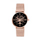 Montre arbre de vie rose gold avec bracelet interchangeable en maille milanaise. Bracelet cuir offert 