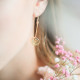 Drop Tree of Life earrings in golden silver by Elsa Lee Paris 