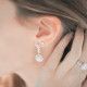 Boucles d'oreilles perles roses et losanges en argent 925 par Elsa Lee