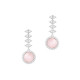 Boucles d'oreilles perles roses et losanges en argent 925 par Elsa Lee