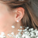 Boucles d'oreilles puces Elsa Lee Paris, deux perles roses de 8mm