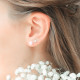 Elsa Lee Paris - Boucles d'oreilles puces Perles Roses 6 mm avec tiges et poussettes en argent rhodié 925 